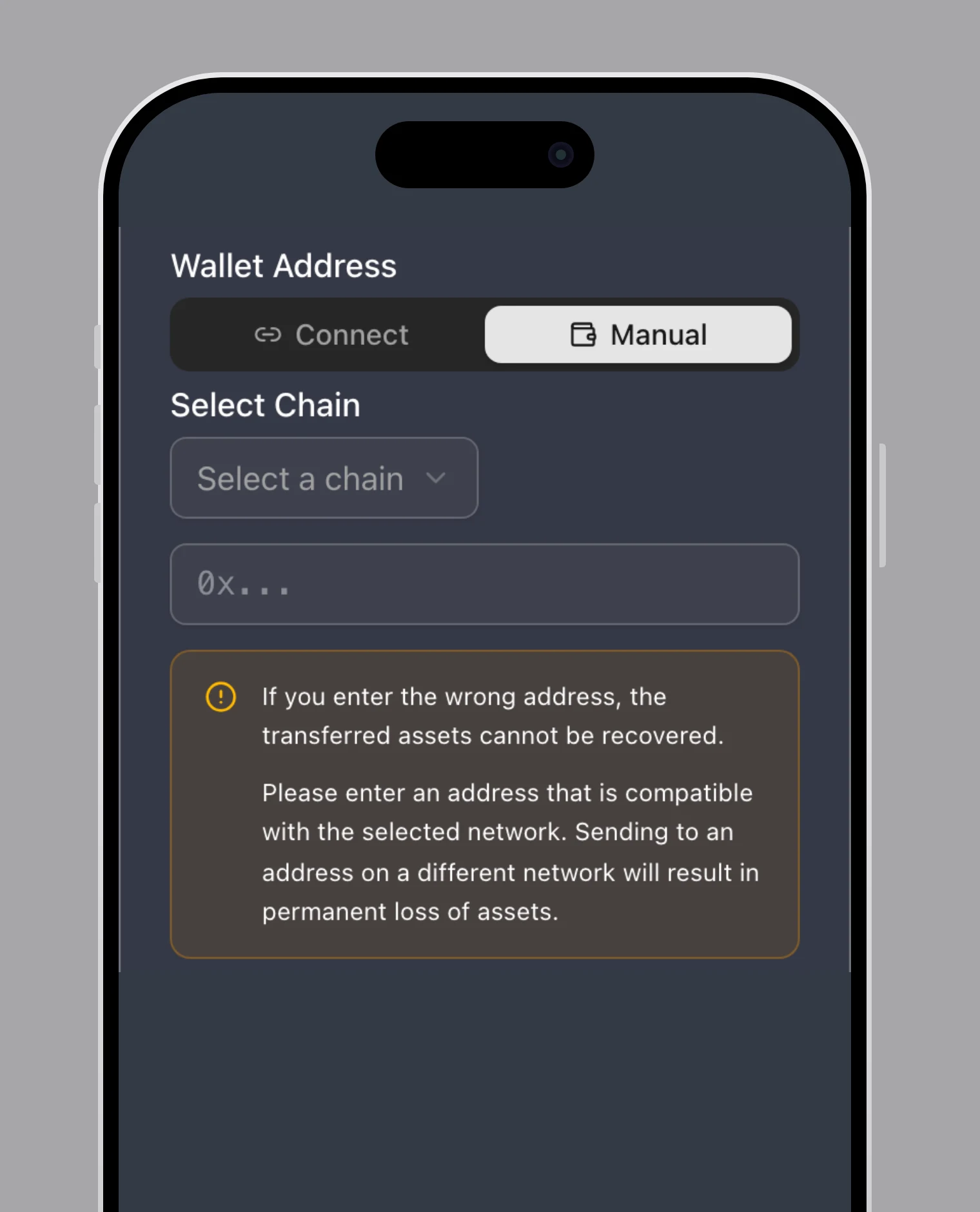 Or enter the address manually
