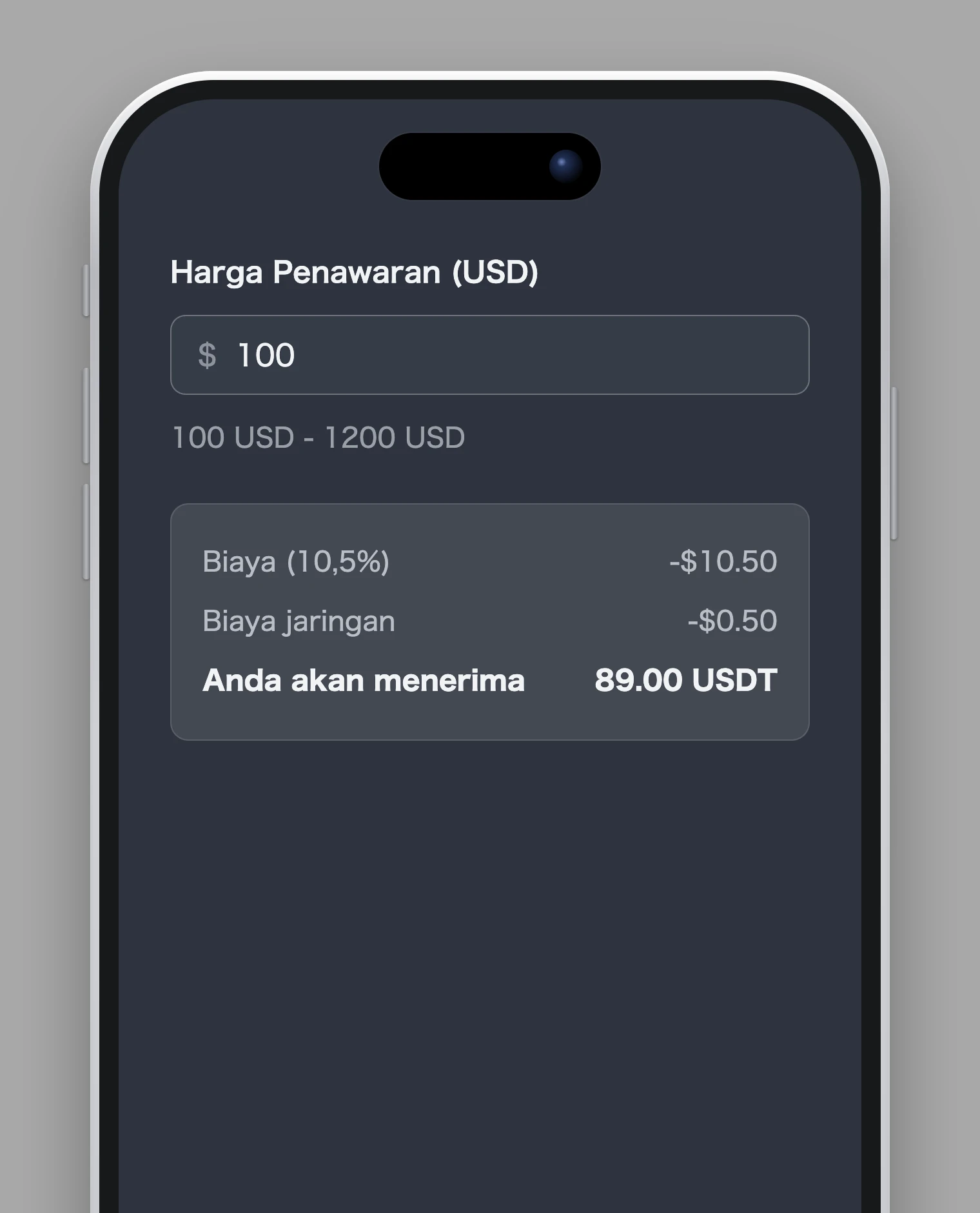 Masukkan harga penawaran