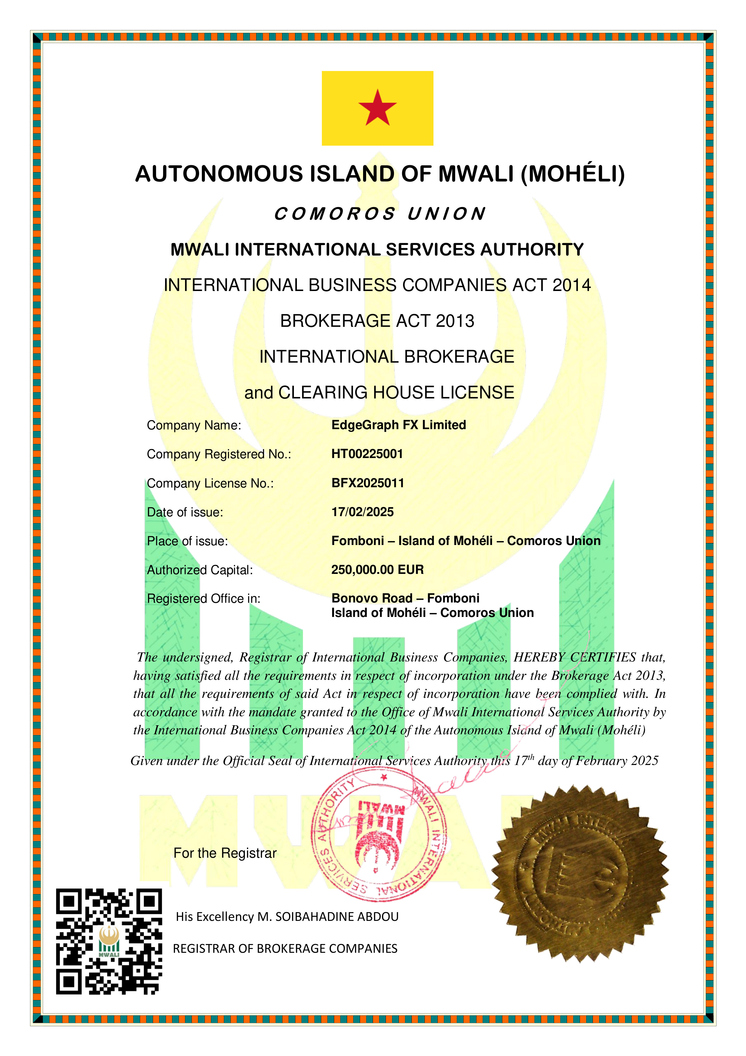 Company Registration Certificate
